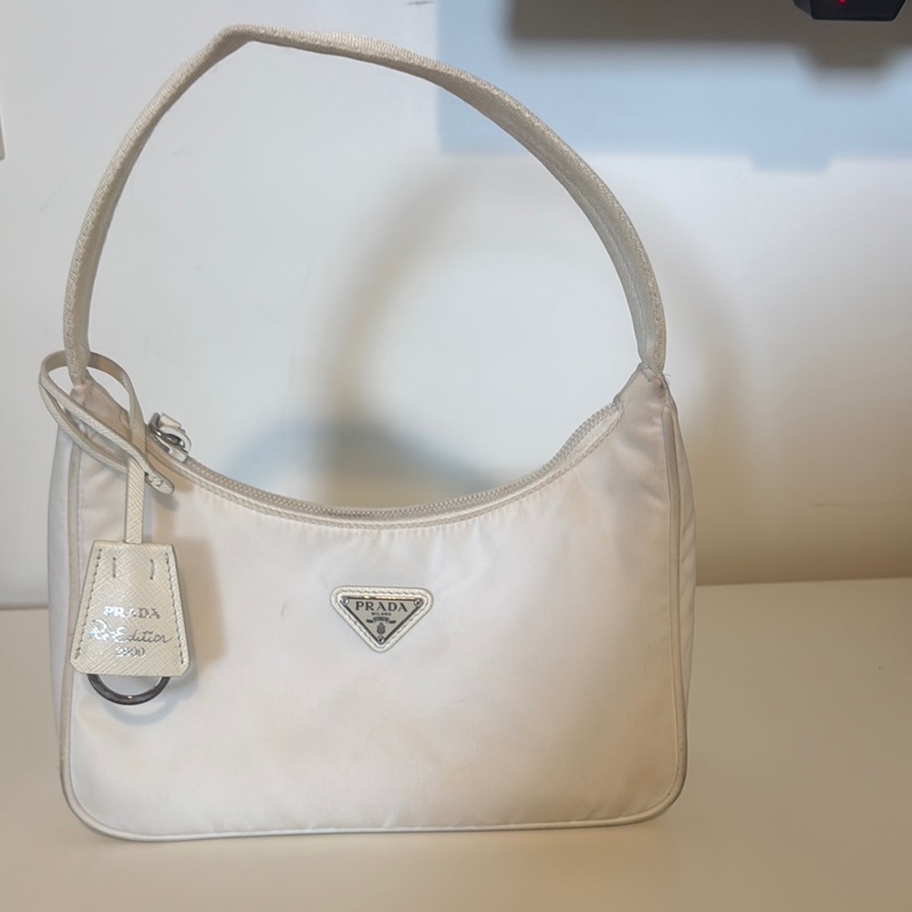 Prada White Leather Shoulder Bag Timeless Design